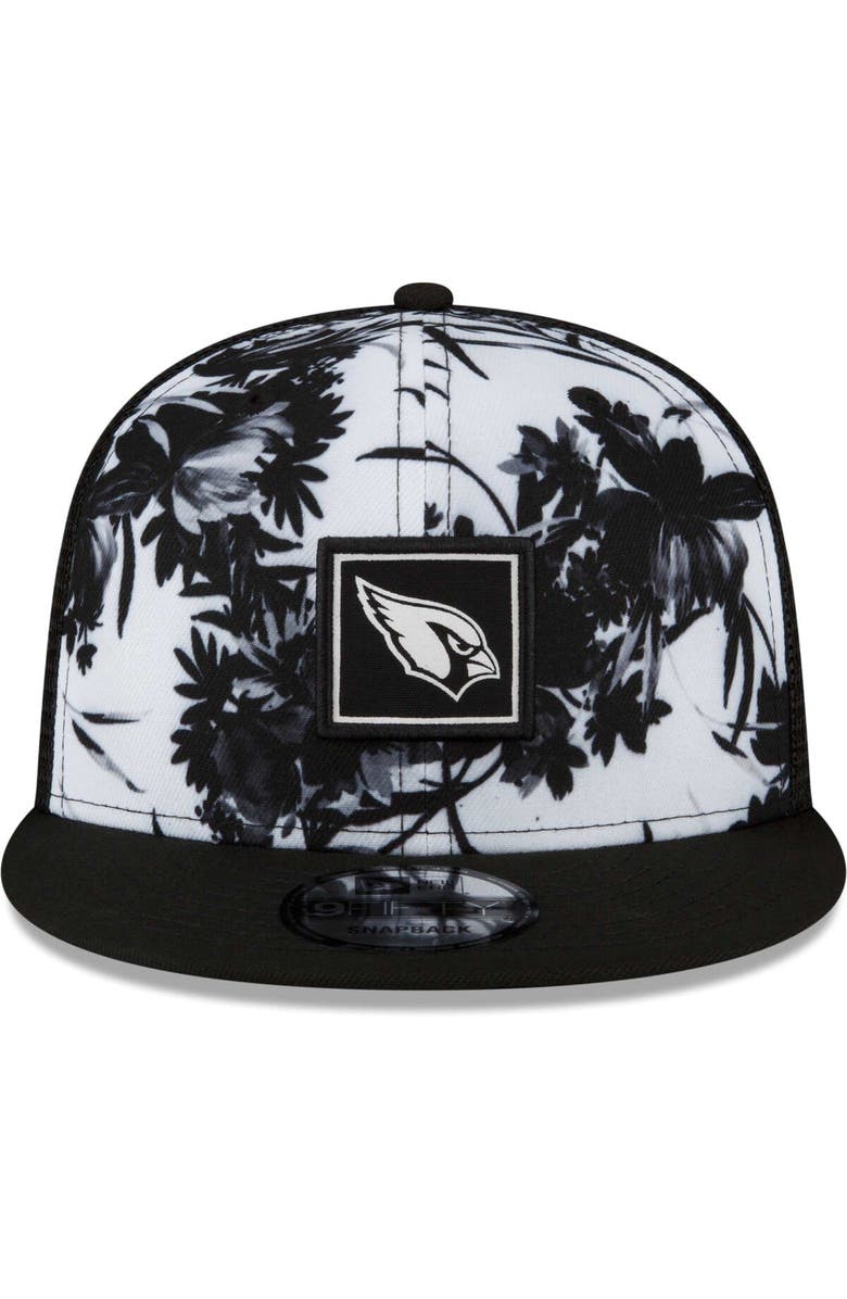 New Era Men's New Era White/Black Arizona Cardinals Landscape Trucker 9FIFTY Snapback Hat, Alternate, color, 