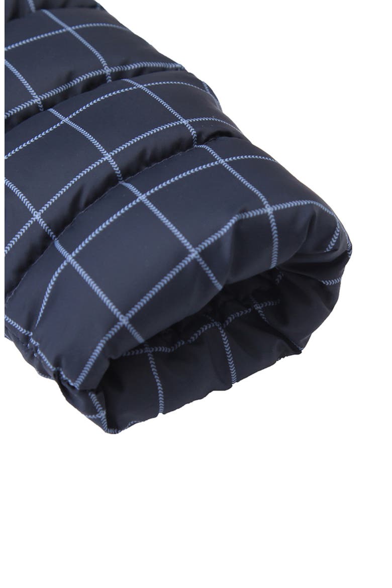 Plaid Fleece Hooded Puffer Jacket, Alternate, color, Dark Gray Stone White Check