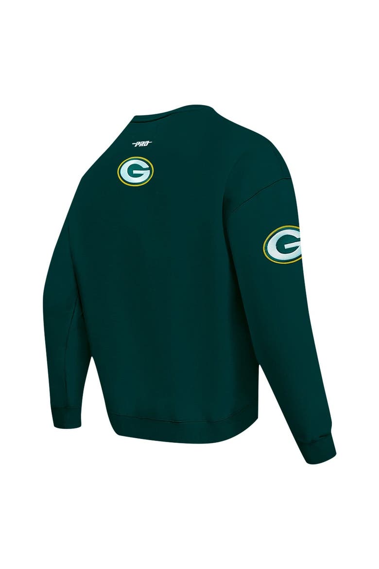 Men's Pro Standard Green Green Bay Packers Turn It Up Drop Shoulder Pullover Sweatshirt, Alternate, color, Green