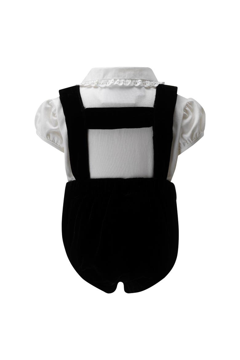 Eloise Infant Silk Velvet Romper Set, Alternate, color, Black