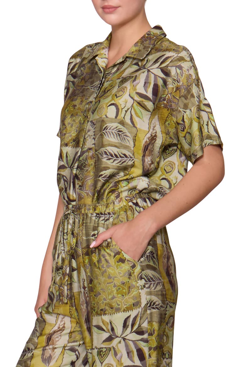 Easy Woven Pullover Shirt, Alternate, color, GREEN MULTI ABSTRACT
