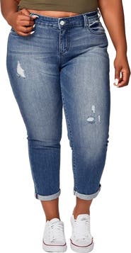SLINK Jeans Mid Rise Crop Boyfriend Jeans