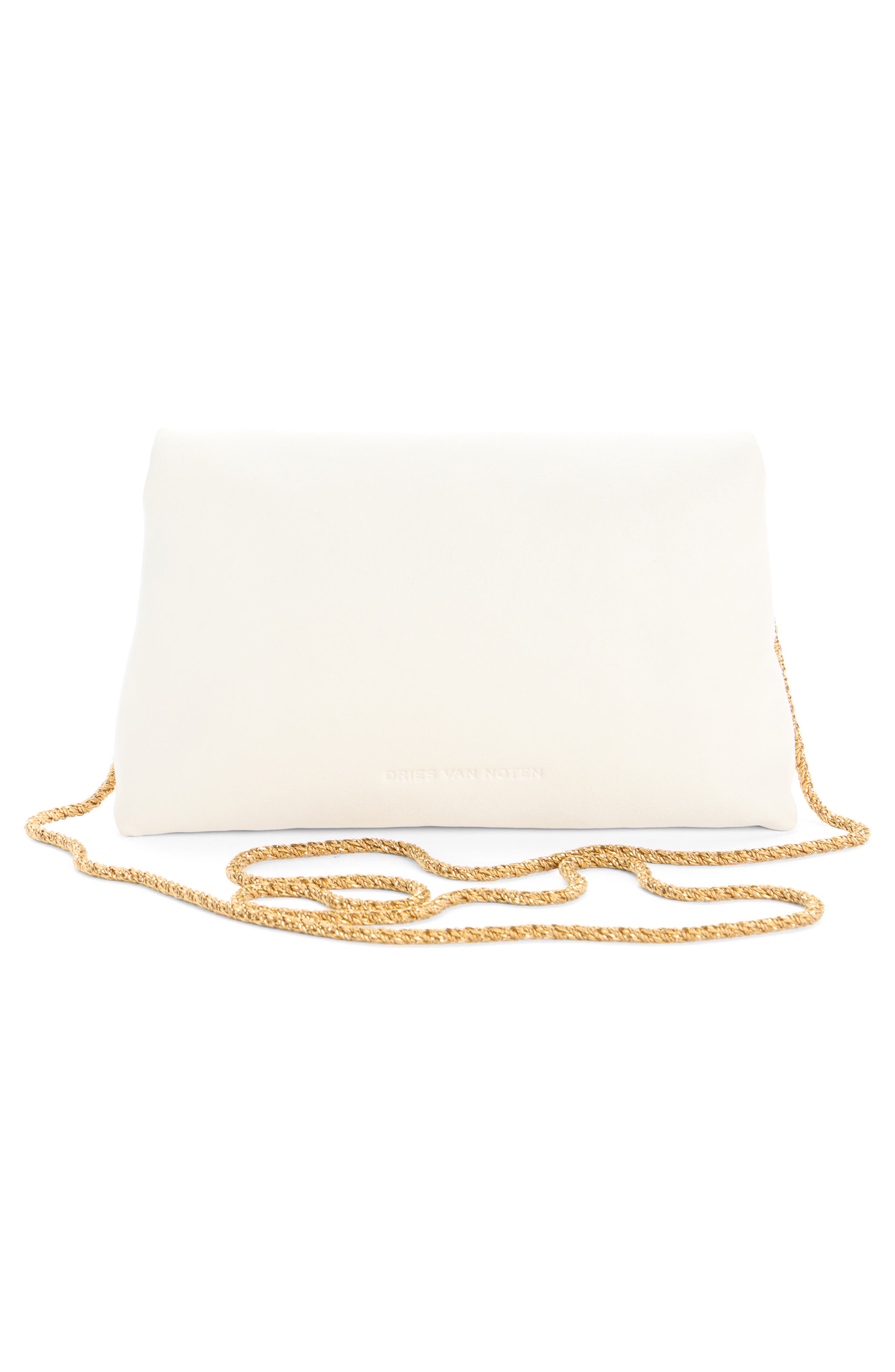 Dries Van Noten Leather Envelope Clutch, Alternate, color, Pearl 12