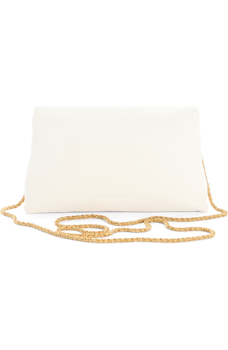 Dries Van Noten Leather Envelope Clutch, Alternate, color, Pearl 12