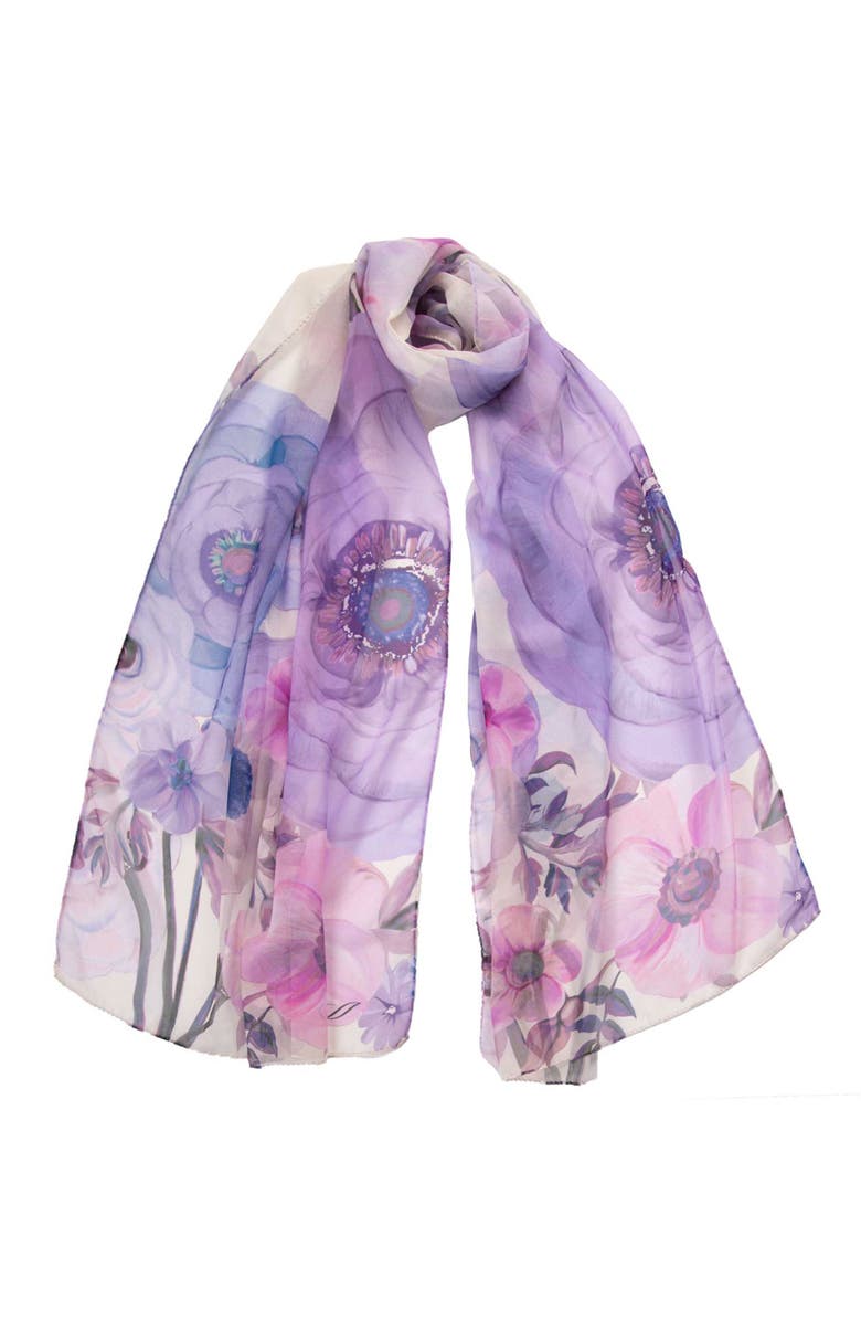 Elizabetta Campo de
 Fiori - Long Sheer Silk Scarf for Women, Main, color, Lavender