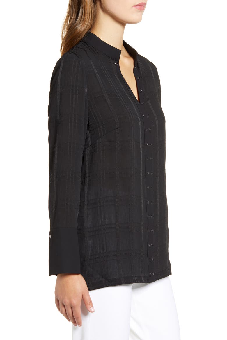 Grommet Check Top, Alternate, color, BLACK