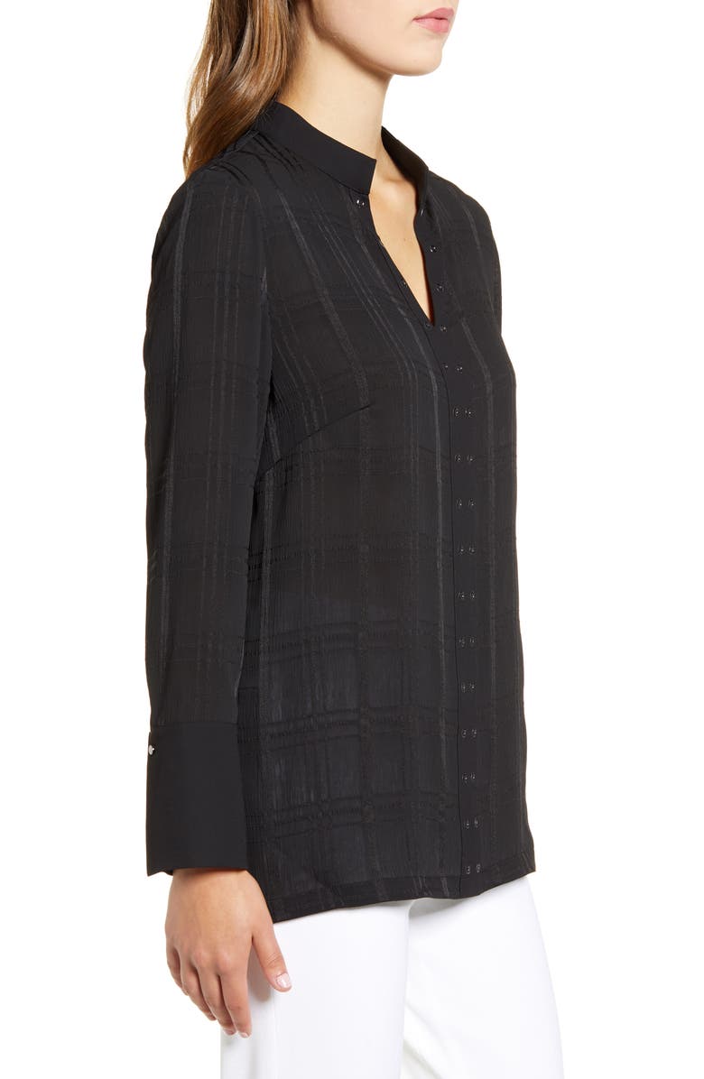 Ming Wang Grommet Check Top, Alternate, color, 