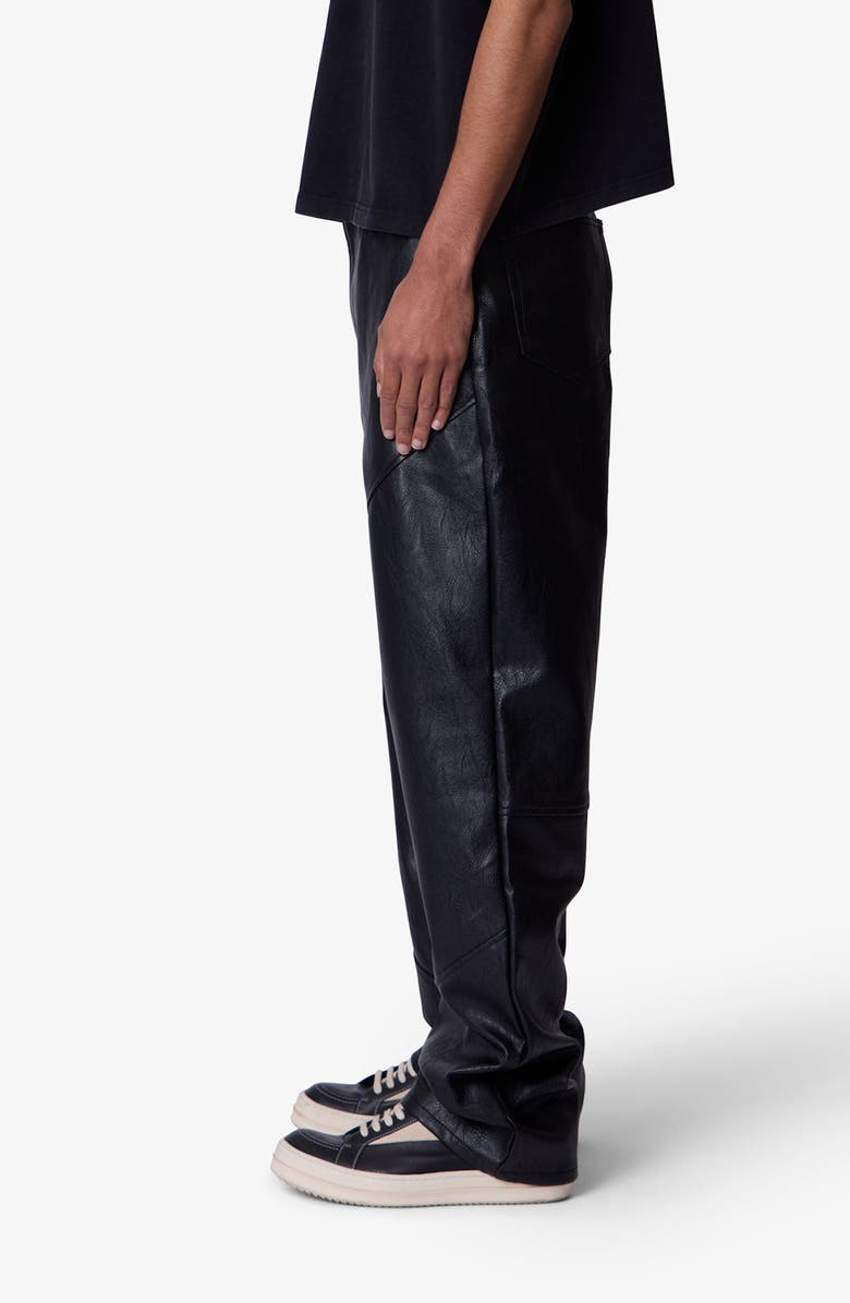 mnml Ultra Baggy Faux Leather Pants, Alternate, color, Black