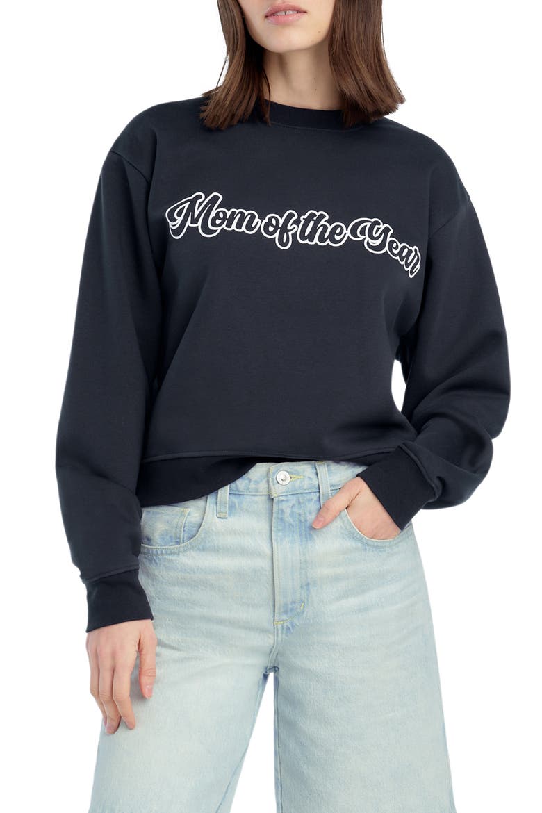 The Varsity Mom of the Year French Terry Graphic Sweatshirt, Main, color, NAVY