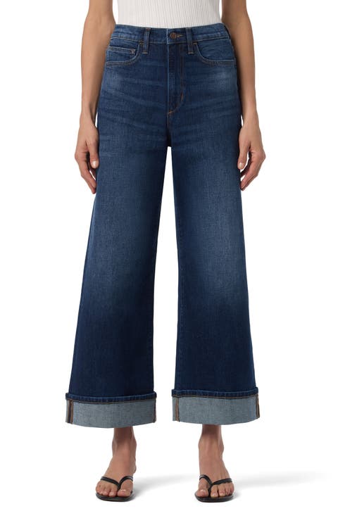 Cuffed High Waist Ankle Wide Leg Jeans (Elfreda)
