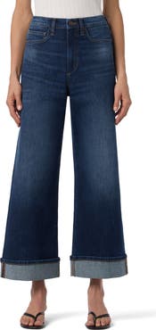 Joe's Cuffed High Waist Ankle Wide Leg Jeans