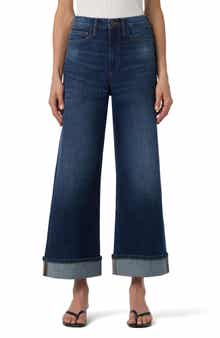 Joe's Cuffed High Waist Ankle Wide Leg Jeans