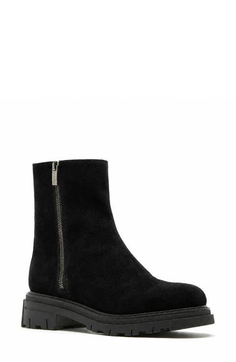 Diamond Leather Genuine Shearling Boot