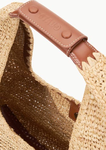 Large Raffia Moon Shoulder Bag