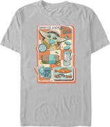 Star Wars: The Mandalorian and Grogu Men's Star Wars The Mandalorian and Grogu Snack Time Comic Foods Graphic T-Shirt