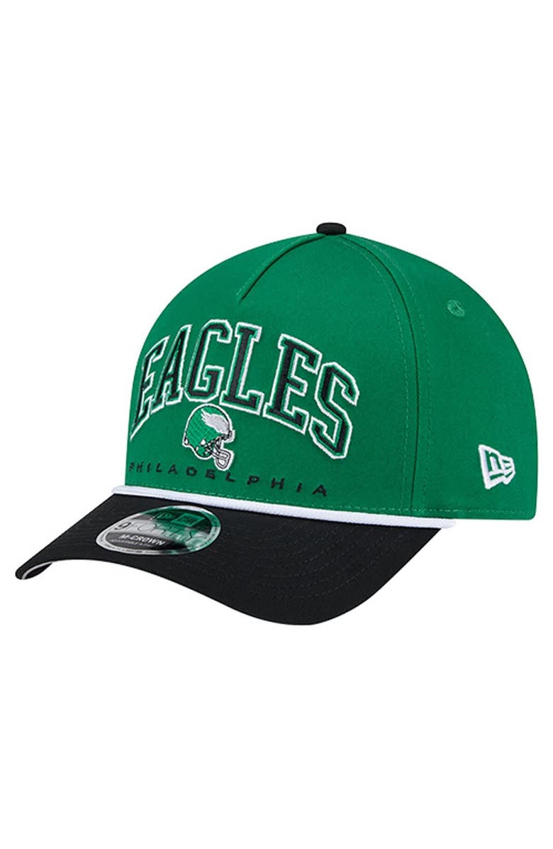 New Era Men's New Era Kelly Green Philadelphia Eagles Throwback Arch COOLERA 9FORTY A-Frame M-Crown Adjustable Hat, Main, color, Kelly Green