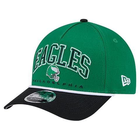 Men's New Era  Kelly Green Philadelphia Eagles Throwback Arch COOLERA 9FORTY A-Frame M-Crown Adjustable Hat