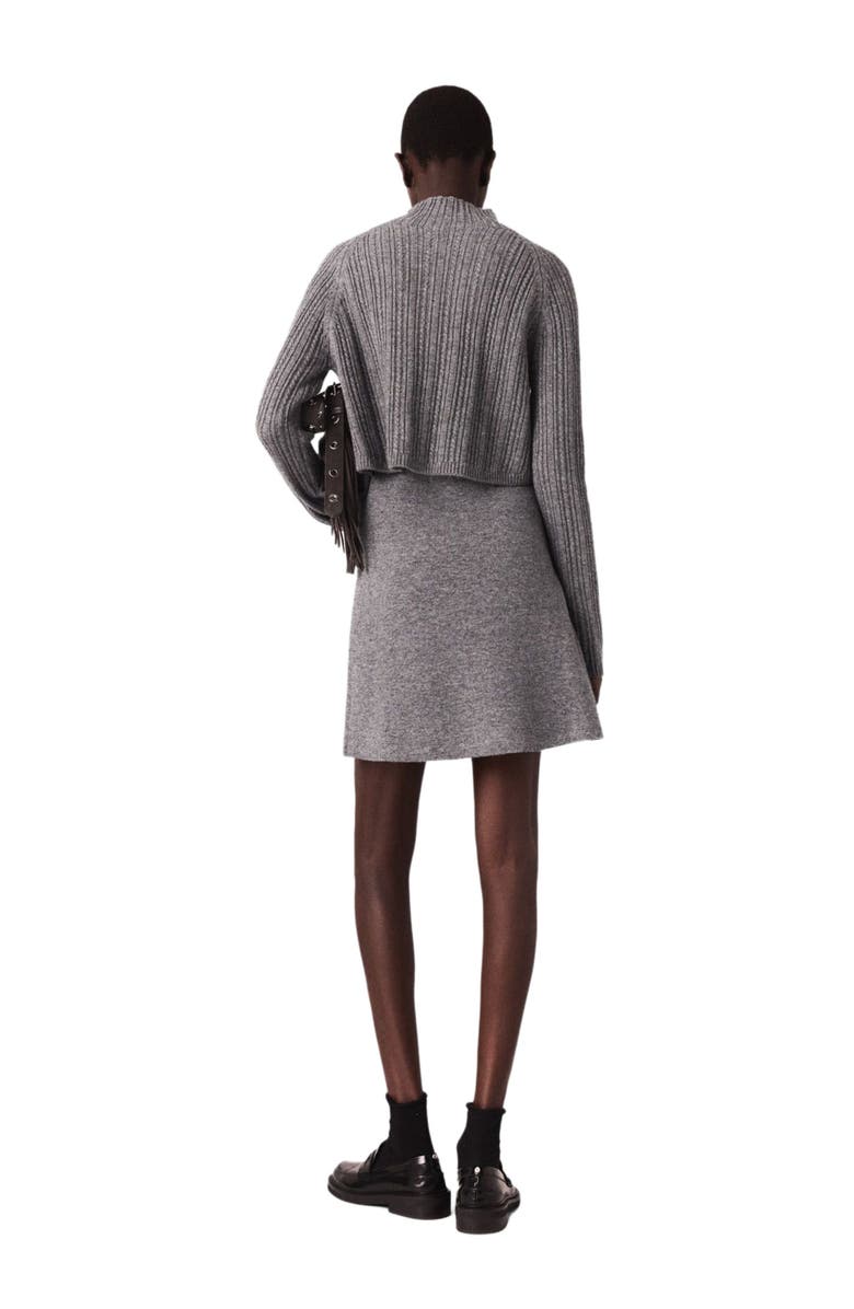 maje 2-in-1 knit mini dress, Alternate, color, Grey