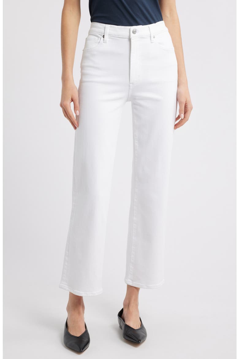 Le Sleek High Waist Ankle Straight Leg Jeans, Main, color, WHITE