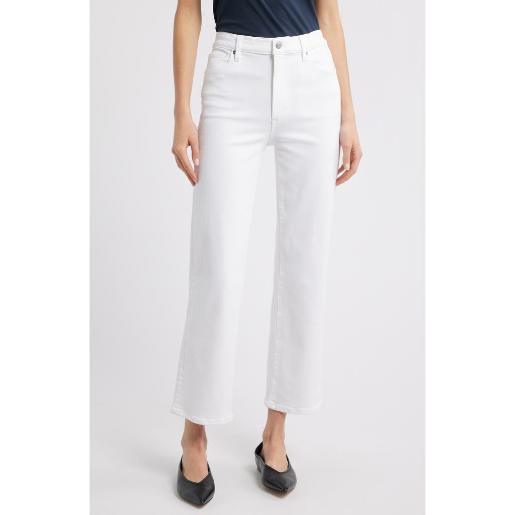 Frame The Pencil Crop High Waist Ankle Slim Straight Leg Jeans In White