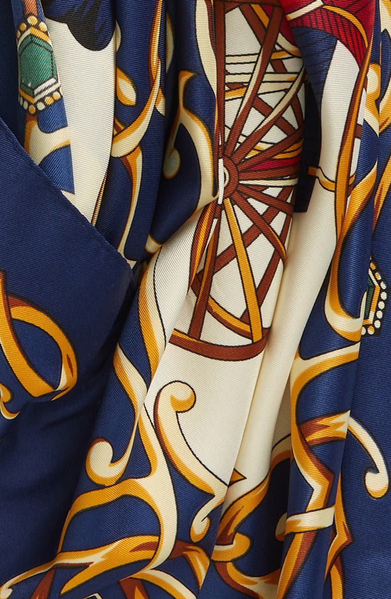 Tasha Bow Cart Scarf, Alternate, color, Ivy/Navy