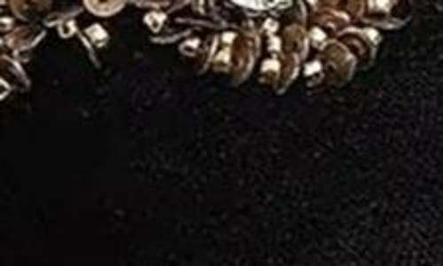 Saachi Ornate Sequin Velvet Mule In Black