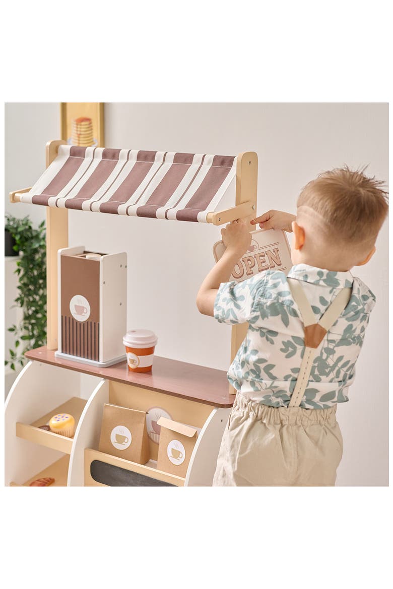 Espresso Treats Wooden Coffee Stand Playset, Alternate, color, BROWN