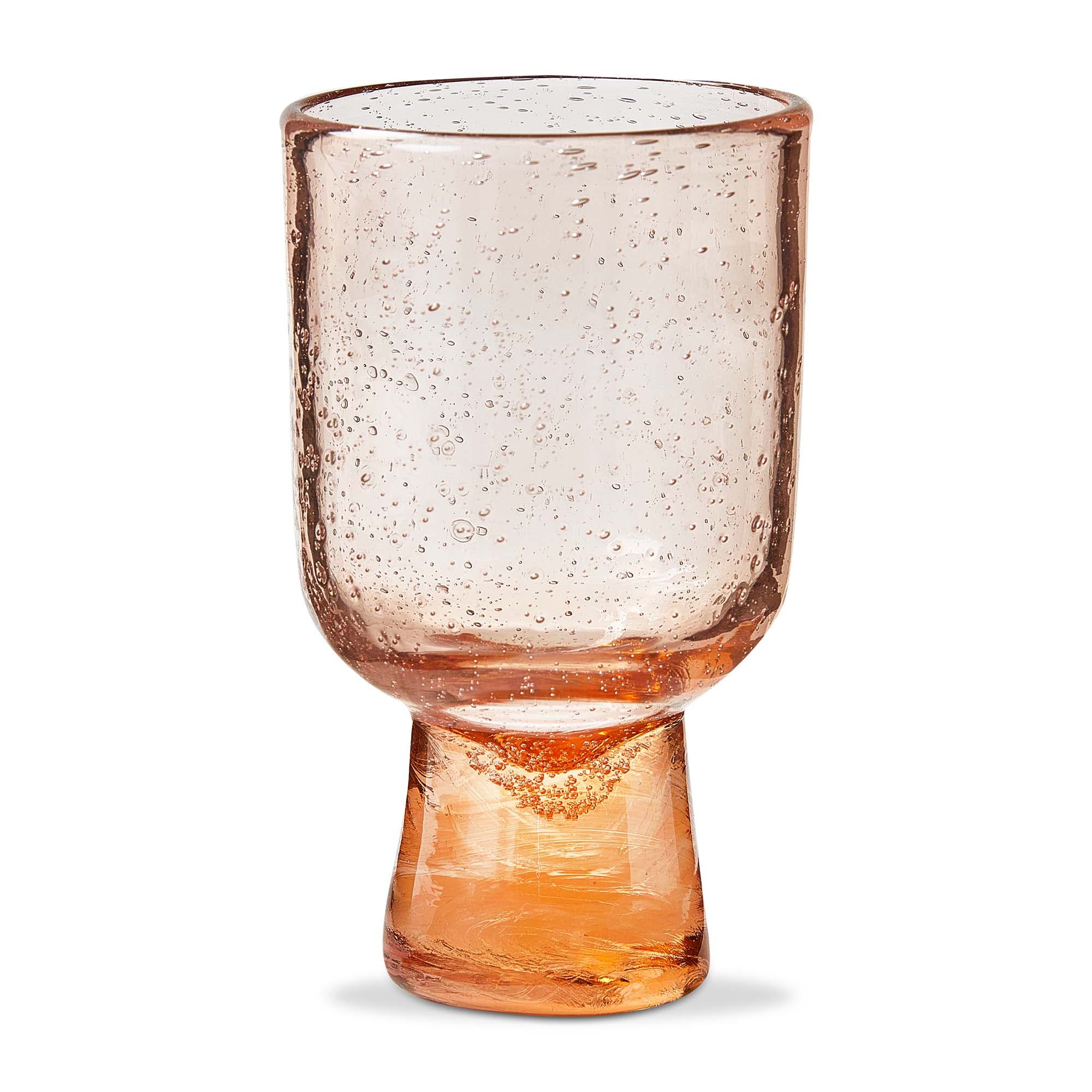 Tag Bubble Glass Footed Blush Drinkware Set Of 10oz Glasses In Orange