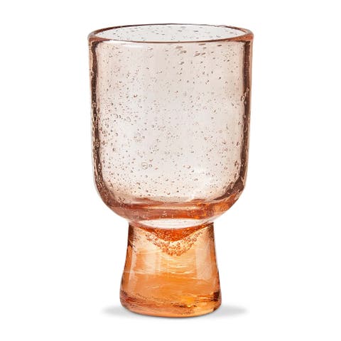 Bubble Glass Footed Blush Drinkware Set of 10oz Glasses
