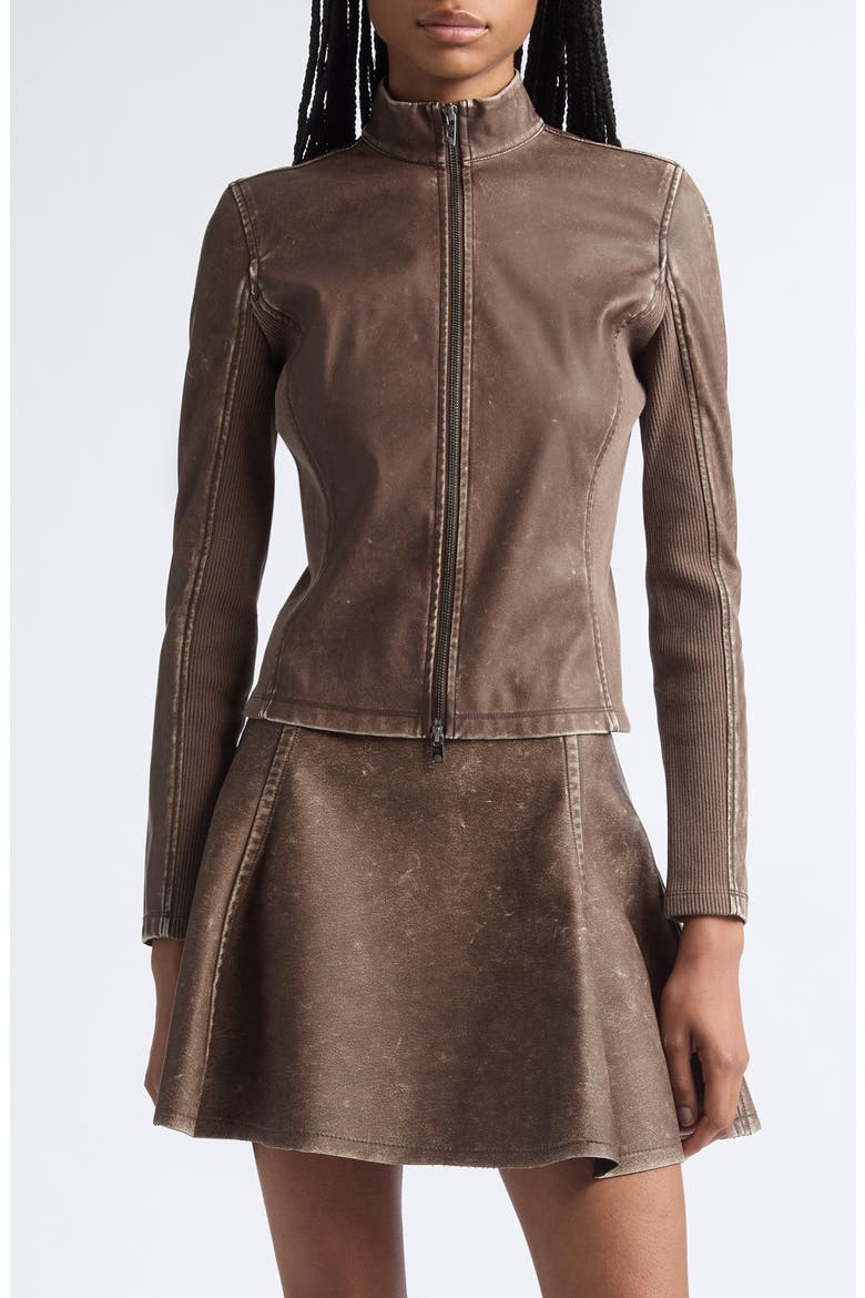 T-Hunder Biker Jacket, Main, color, CHOCOLATE