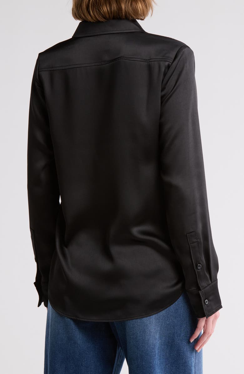 7 For All Mankind Button Front Satin Shirt, Alternate, color,