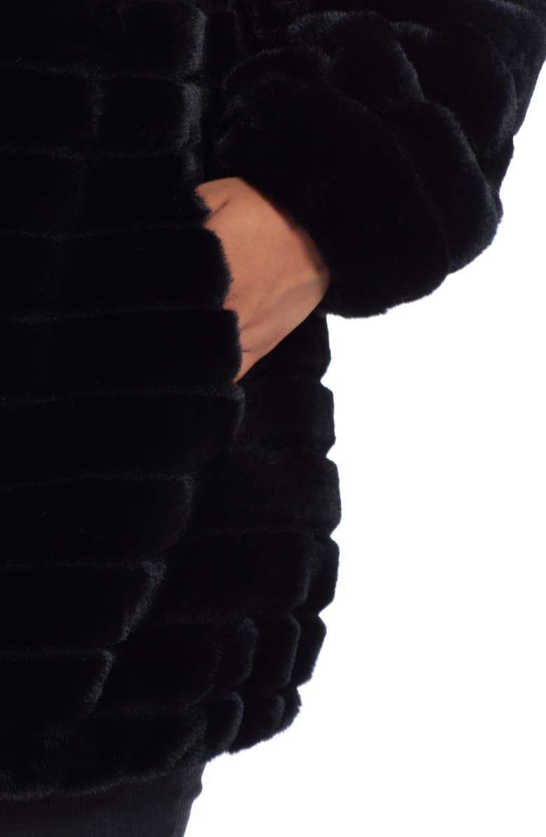 Gallery Hooded Faux Fur Jacket, Alternate, color, Black