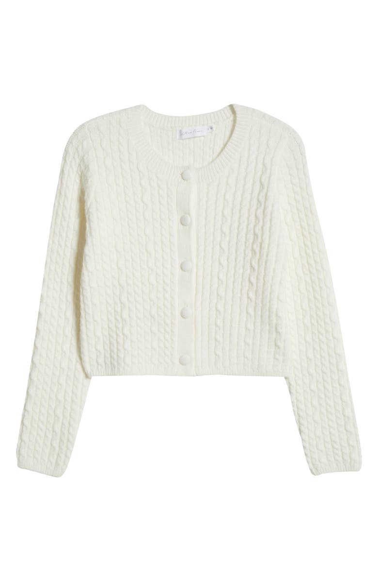 All in Favor Crop Cable Cardigan, Alternate, color, Ivory