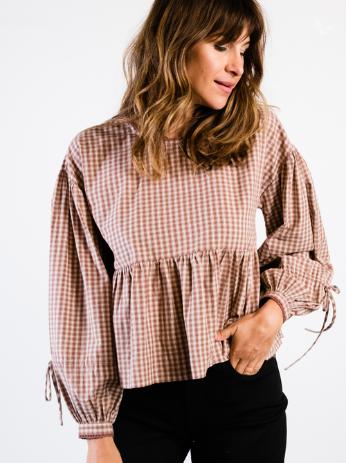 Able Skylar Swing Top In Nutmeg/almond Gingham