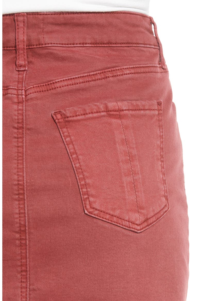 Denim Fray Hem Miniskirt, Alternate, color, RED PEAR