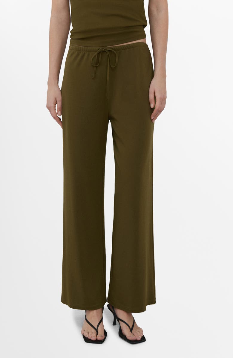 MANGO Straight Leg Knit Pants, Main, color, Khaki