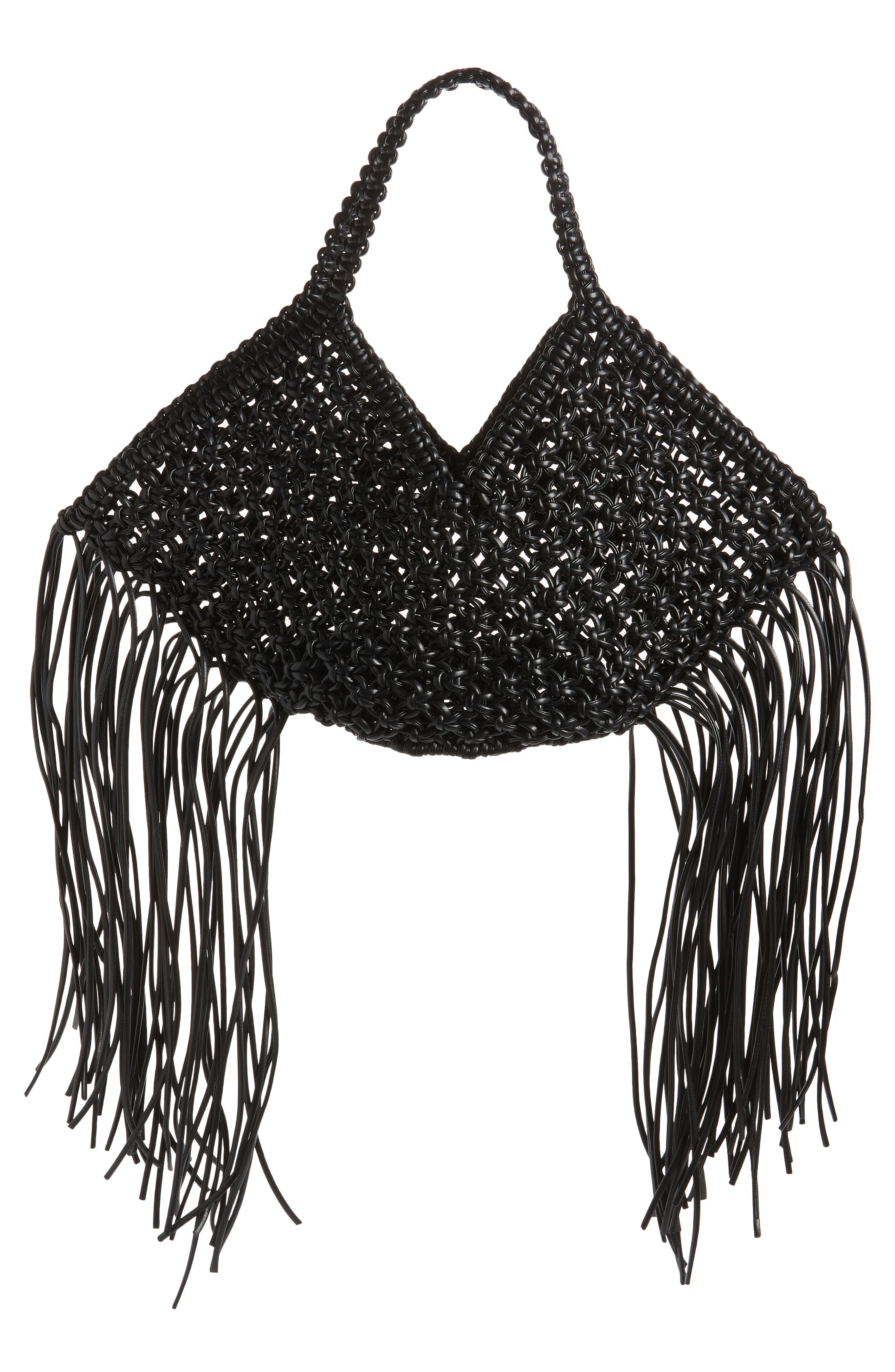 Yuzefi Small Woven Faux Leather Basket Handbag, Main, color, 