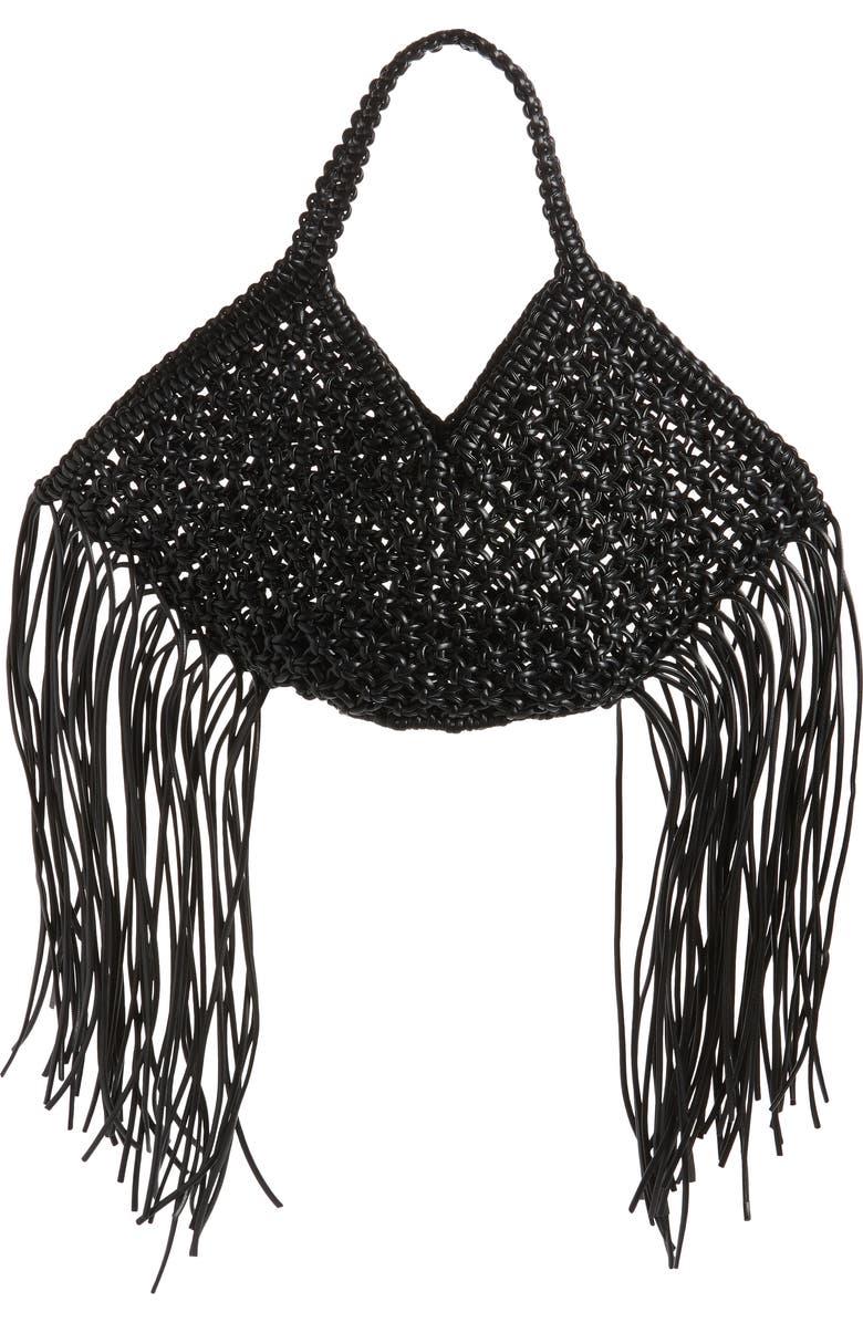 Yuzefi Small Woven Faux Leather Basket Handbag, Main, color,