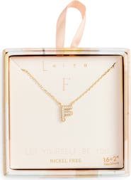 Leith Cubic Zirconia Initial Pendant Necklace