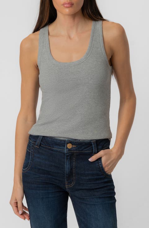 Anastasia Stretch Cotton Blend Rib Tank