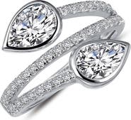 Lafonn Pear-Cut Simulated Diamond Triple Band Bypass Ring