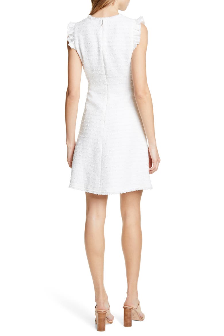 Tweed Stripe Sleeveless Fit & Flare Dress, Alternate, color, SNOW