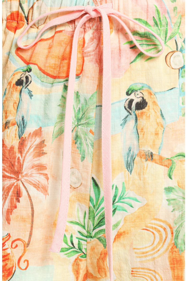 Caspian Island Print Pull-On Shorts, Alternate, color, GOLDEN PALM