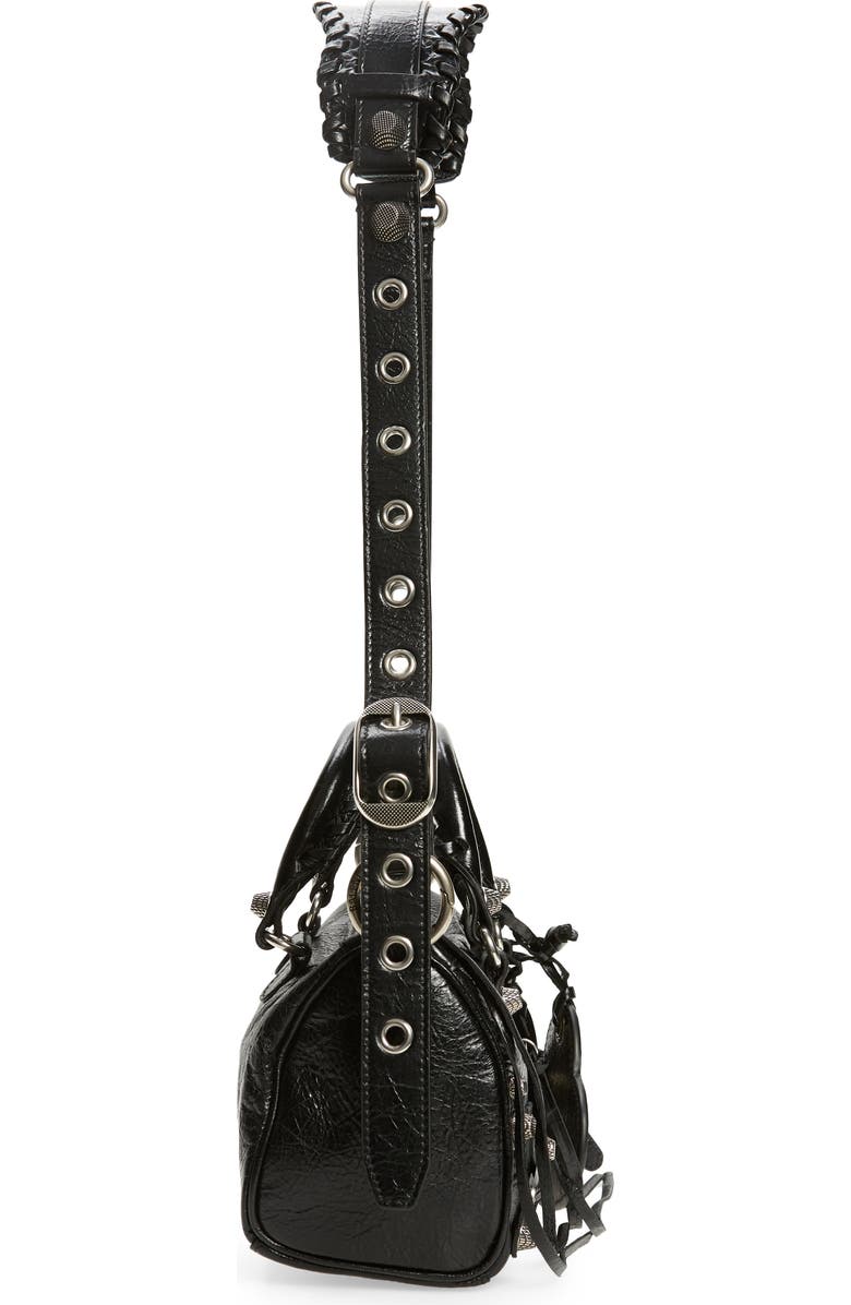 Balenciaga Mini Le Cagole Leather Shoulder Bag, Alternate, color,