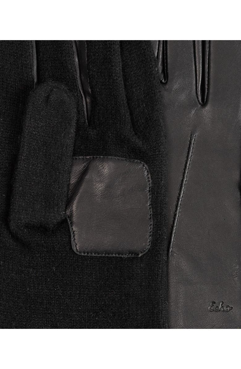 Echo Knit Combo Leather Glove, Alternate, color, Black