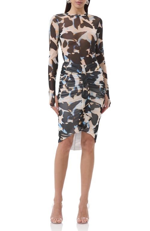 AFRM AFRM KAYLEE PRINTED LONG SLEEVE MESH TOP
