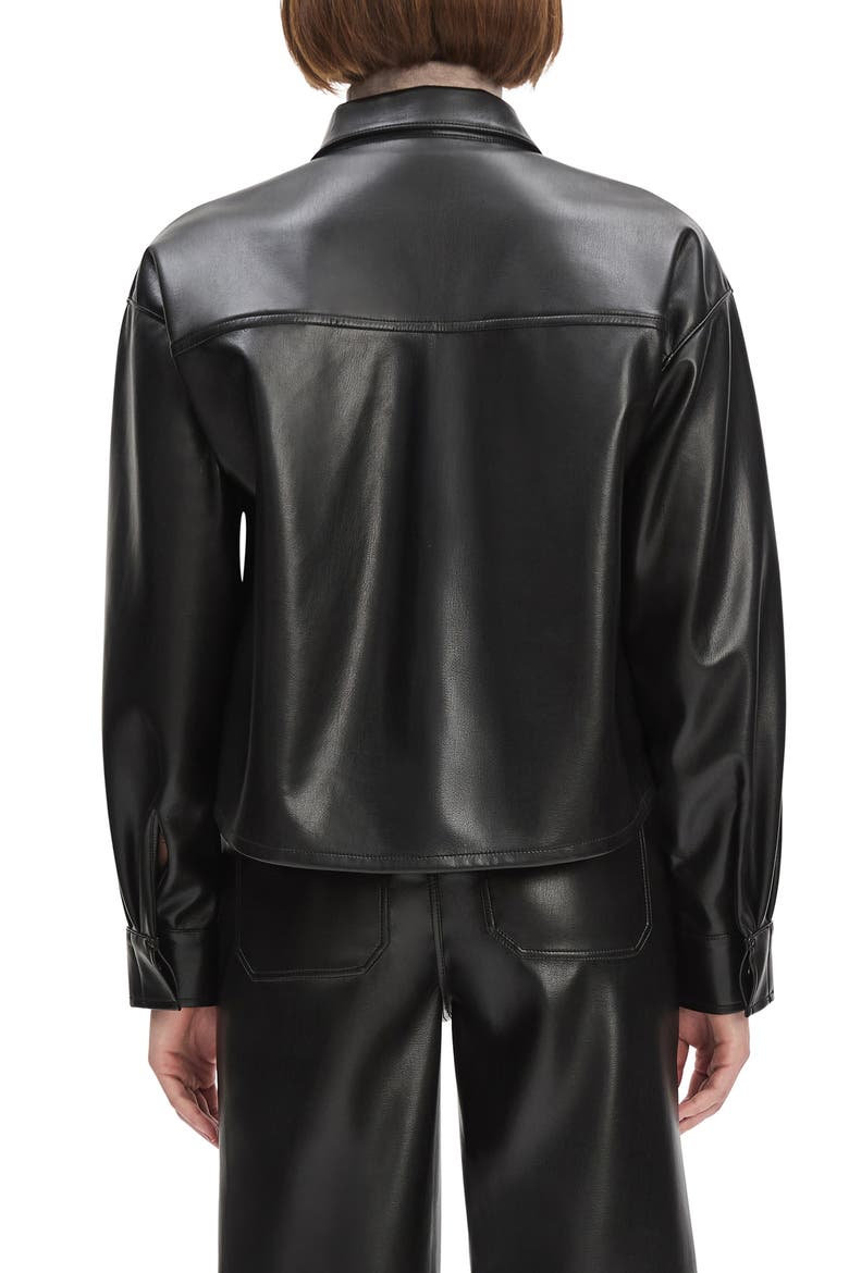 The Brady Faux Leather Shirt Jacket, Alternate, color, RAVEN