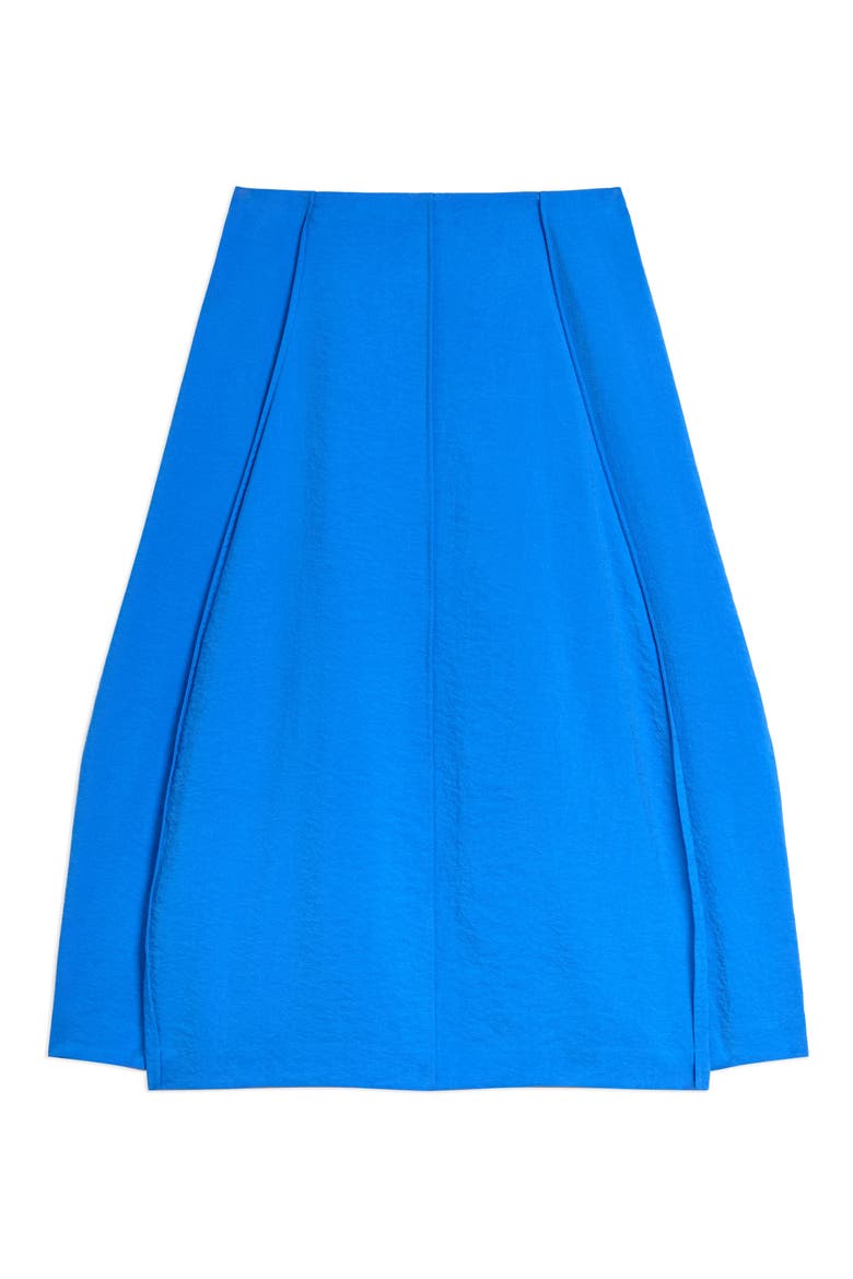 Curved Parachute Silk Blend Skirt, Alternate, color, JEWEL BLUE