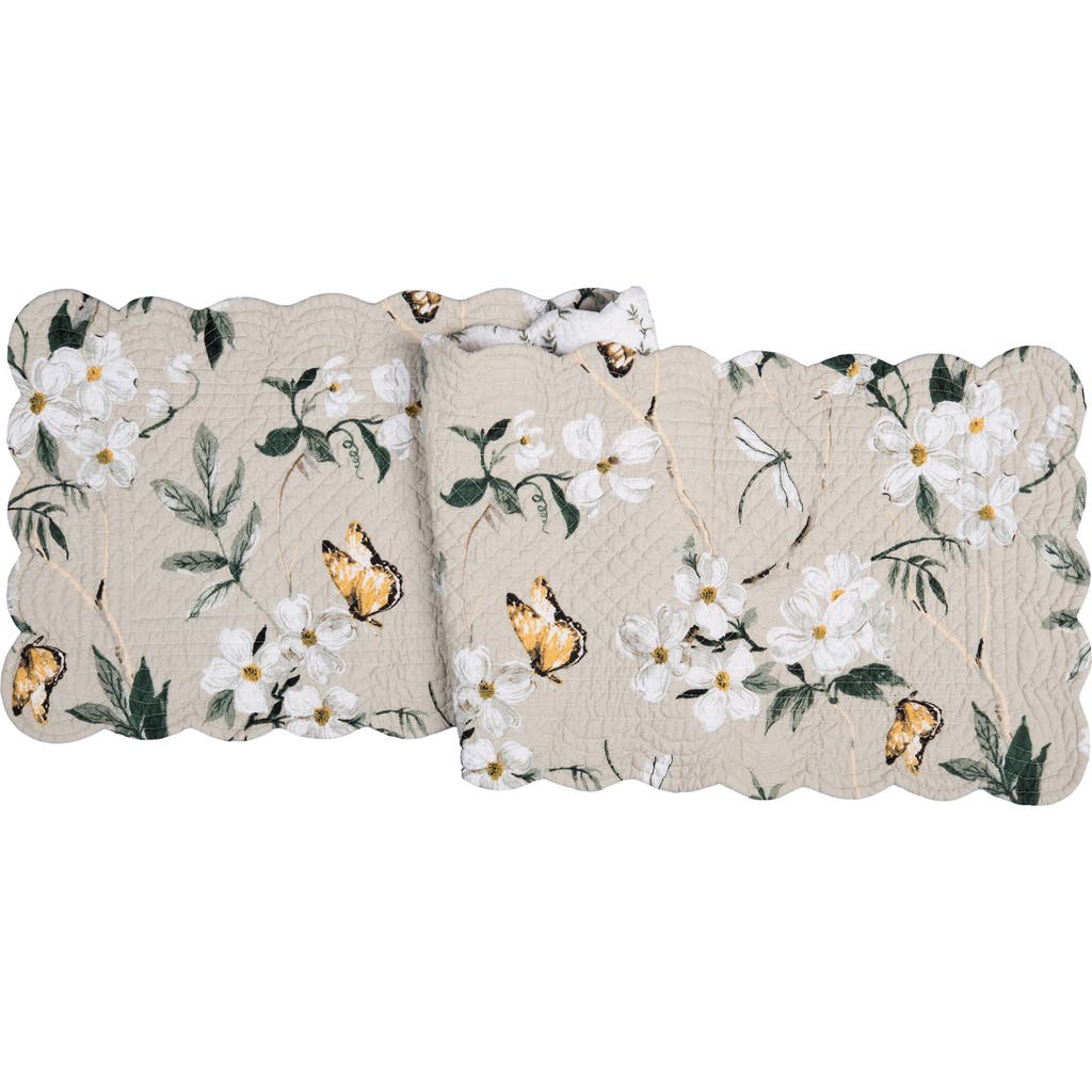 C & F Home C&f Home Dogwood Meadows Cotton Table Runner 14" X 51" In Neutral