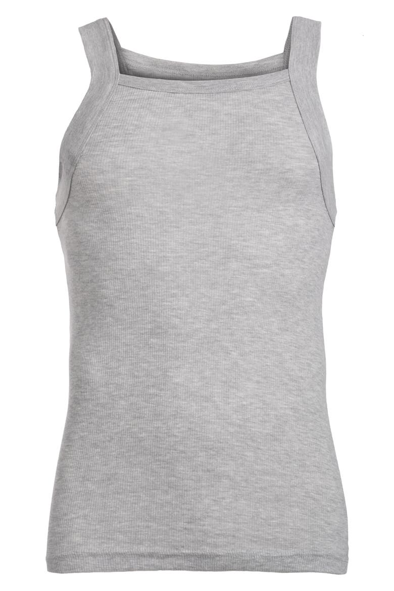 Pack of 4 Cotton Rib Tanks, Alternate, color, BLACK/BLACK/GRY HEATH/WHITE